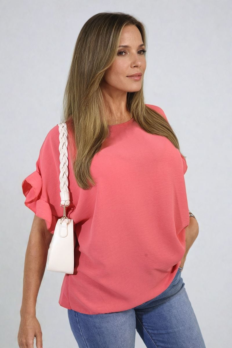 ALEXANDRA Frill Sleeve Top - Glamoo - 