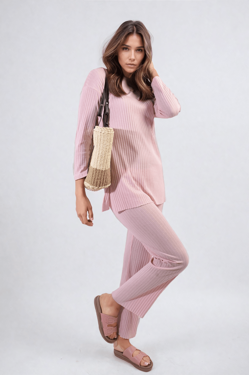 ANNALISE Knitted Top And Trouser Co - ord Set - Glamoo - 