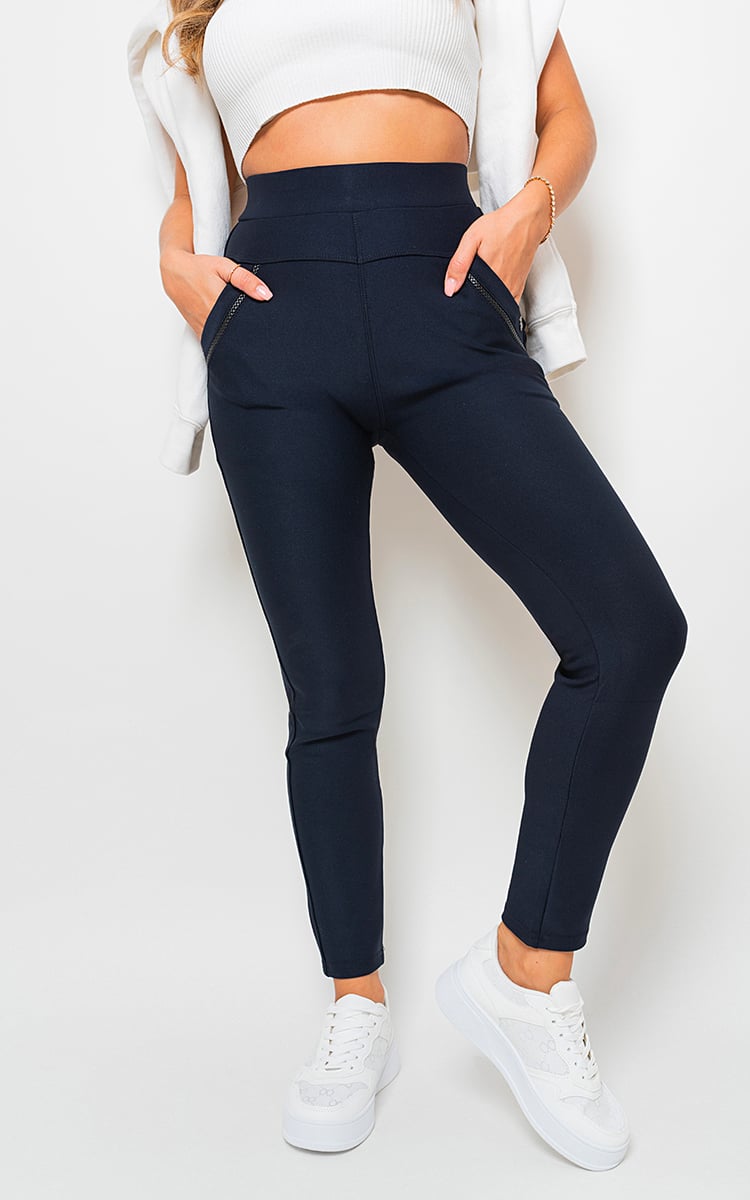 CARMELA High Waist Double Band Pocket Leggings - Glamoo - 