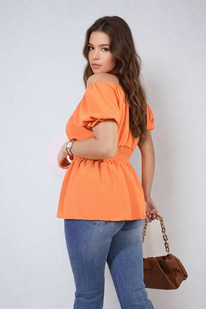 DANIELA Button Front Cinched Waist Top - Glamoo - 