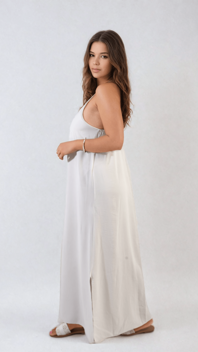 FIONA Spaghetti Strap Side Slit Maxi Dress - Glamoo - 