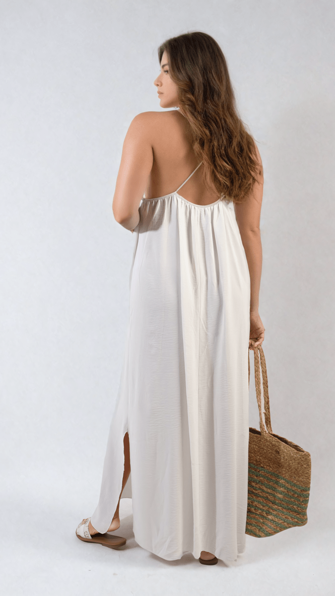 FIONA Spaghetti Strap Side Slit Maxi Dress - Glamoo - 