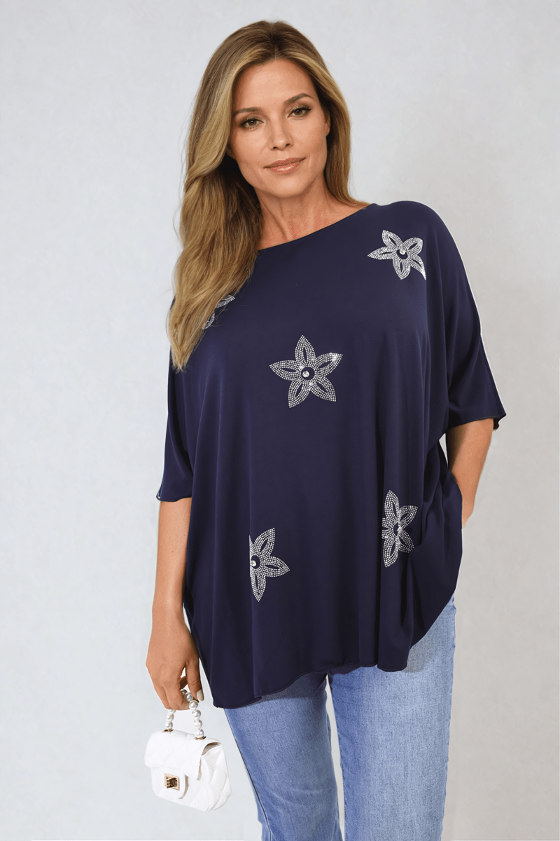 Floral Print Oversized Top - Glamoo - 