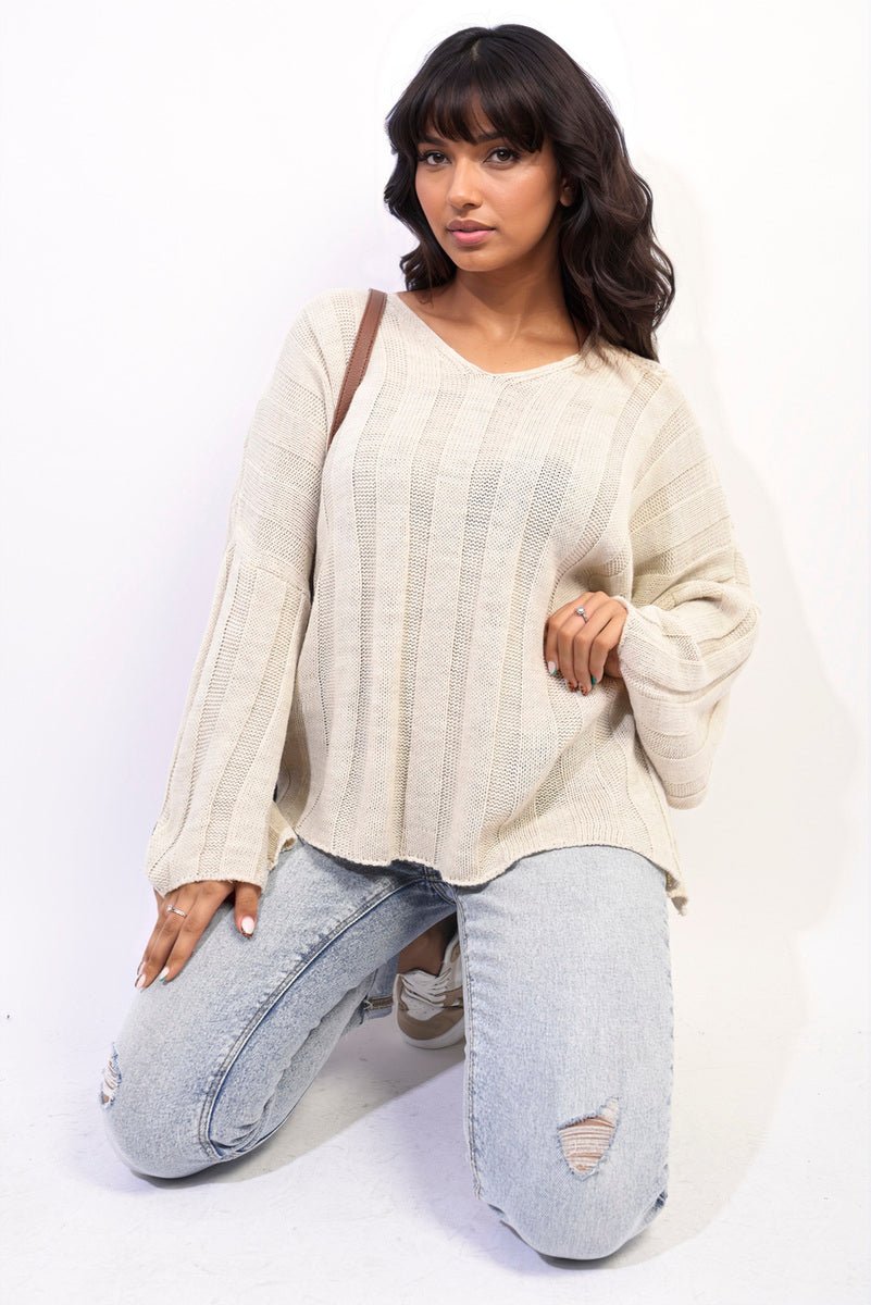 GABRIELLE Oversized Knitted Jumper - Glamoo - 