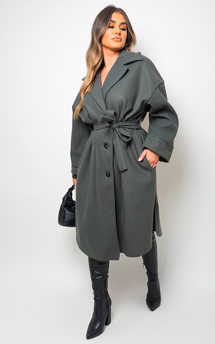 GIANA Oversized Belted Trench Coat - Glamoo - 