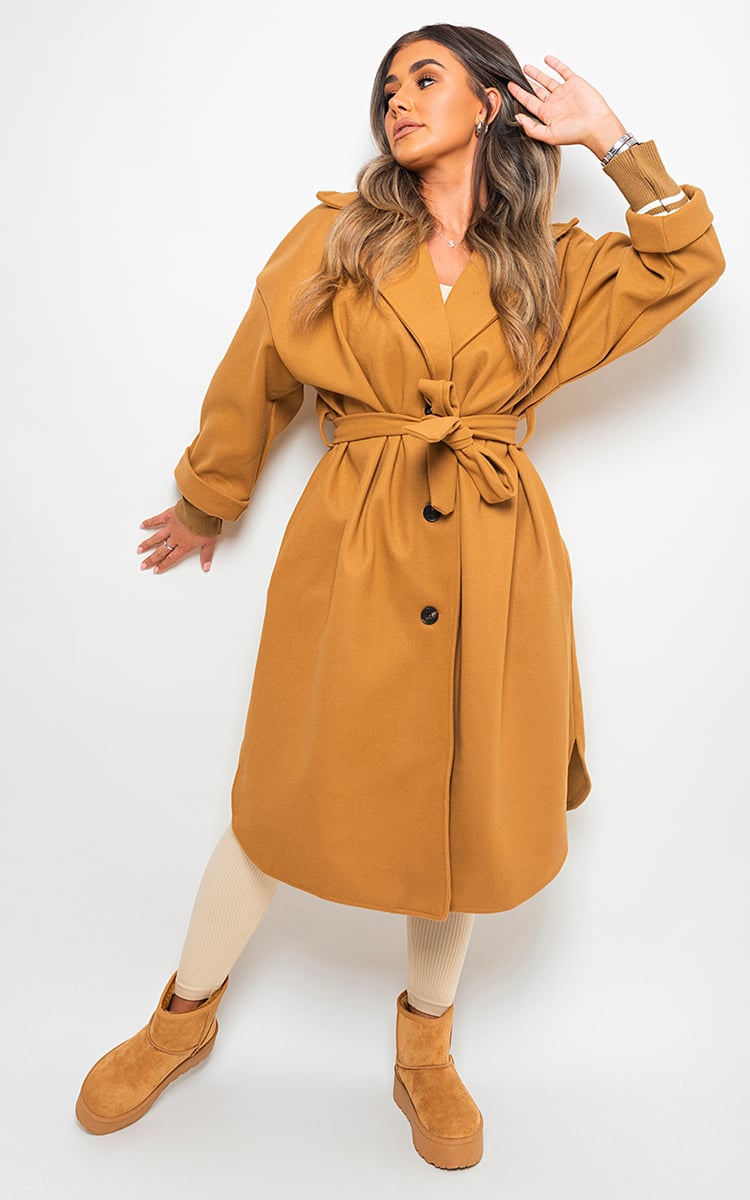 GIANA Oversized Belted Trench Coat - Glamoo - 