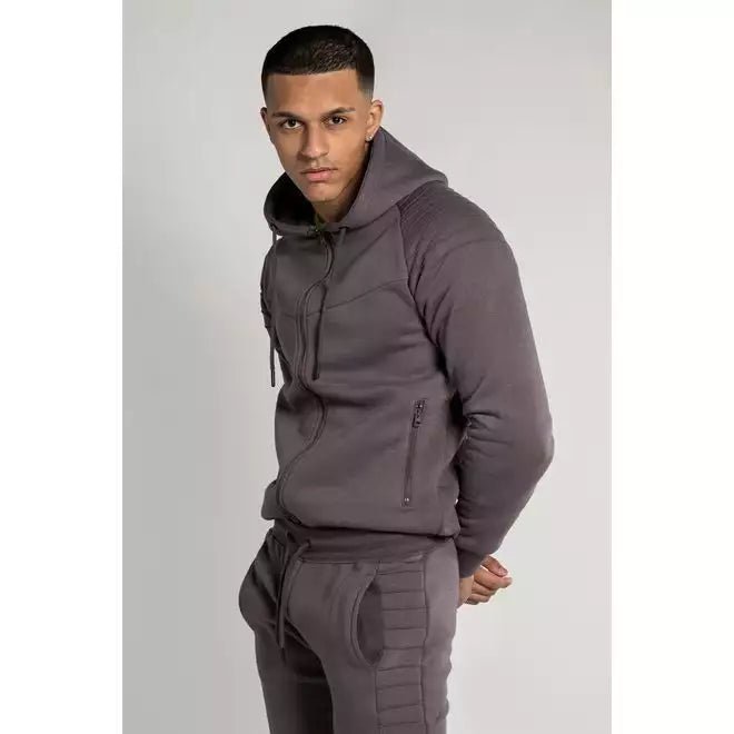 GREY SKINNY FIT BIKER TRACKSUIT - Glamoo - Sportswear