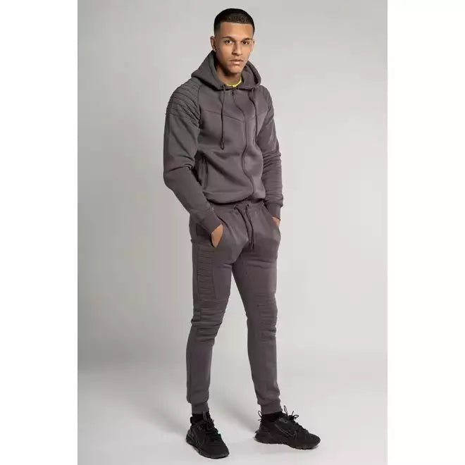 GREY SKINNY FIT BIKER TRACKSUIT - Glamoo - Sportswear