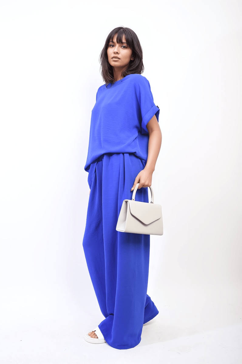 HAILEY Oversized Top and Wide Leg Trousers Co - ord Set - Glamoo - 