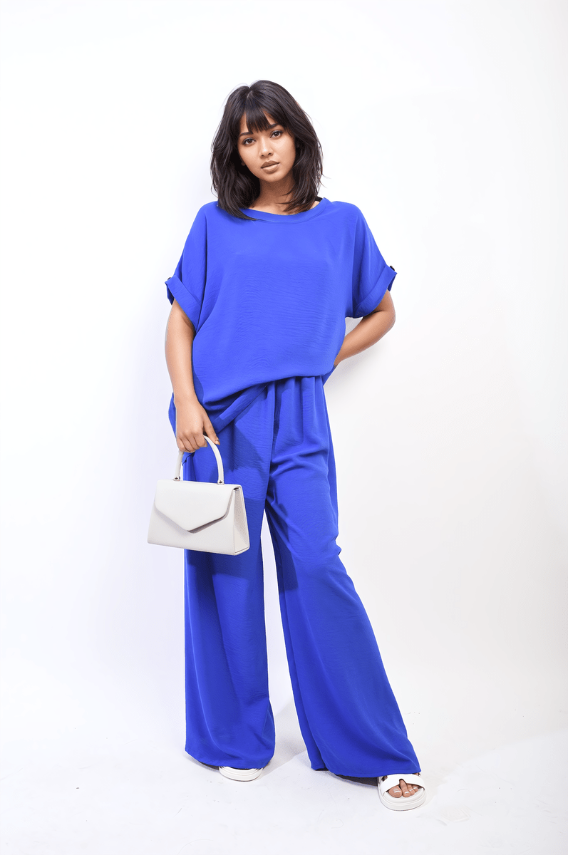 HAILEY Oversized Top and Wide Leg Trousers Co - ord Set - Glamoo - 