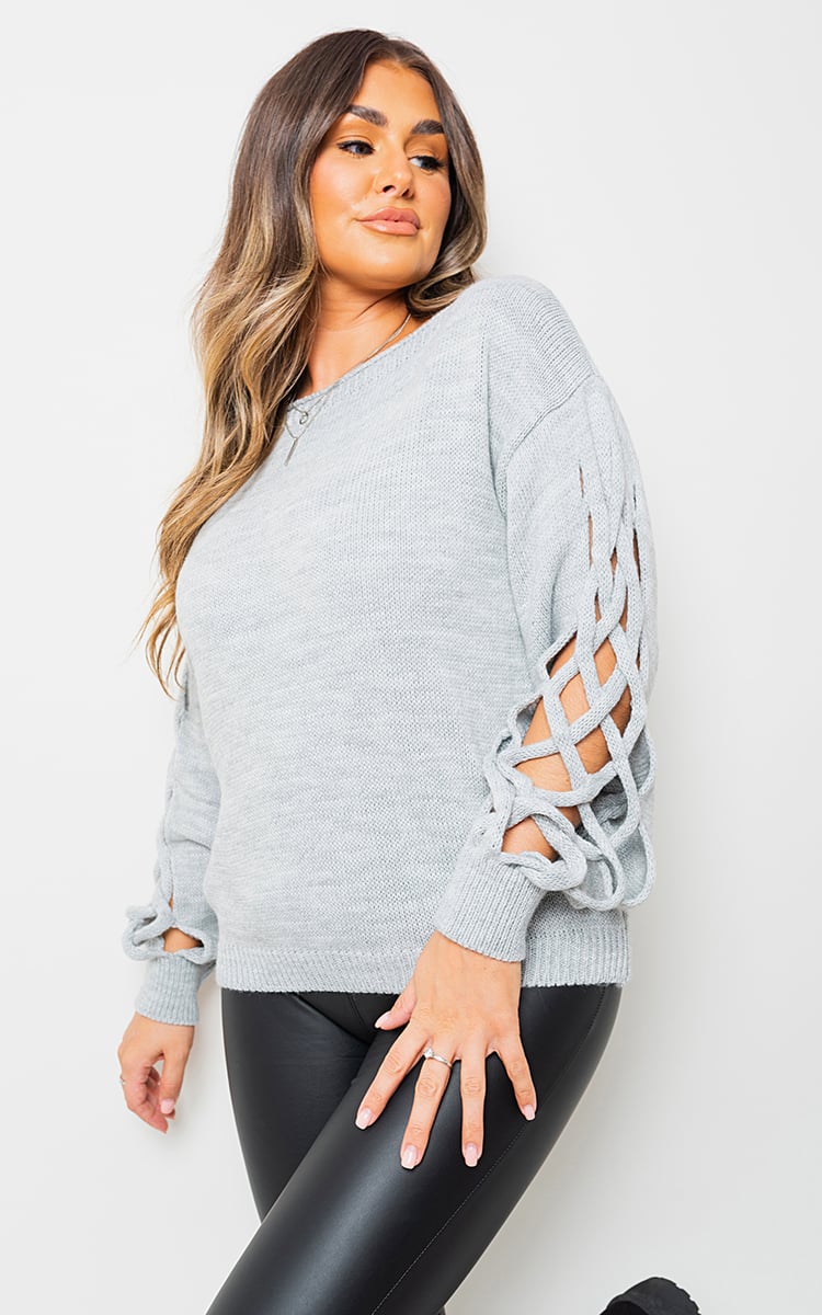 ABIGAIL Cable Knit Jumper With Cut Out Detail