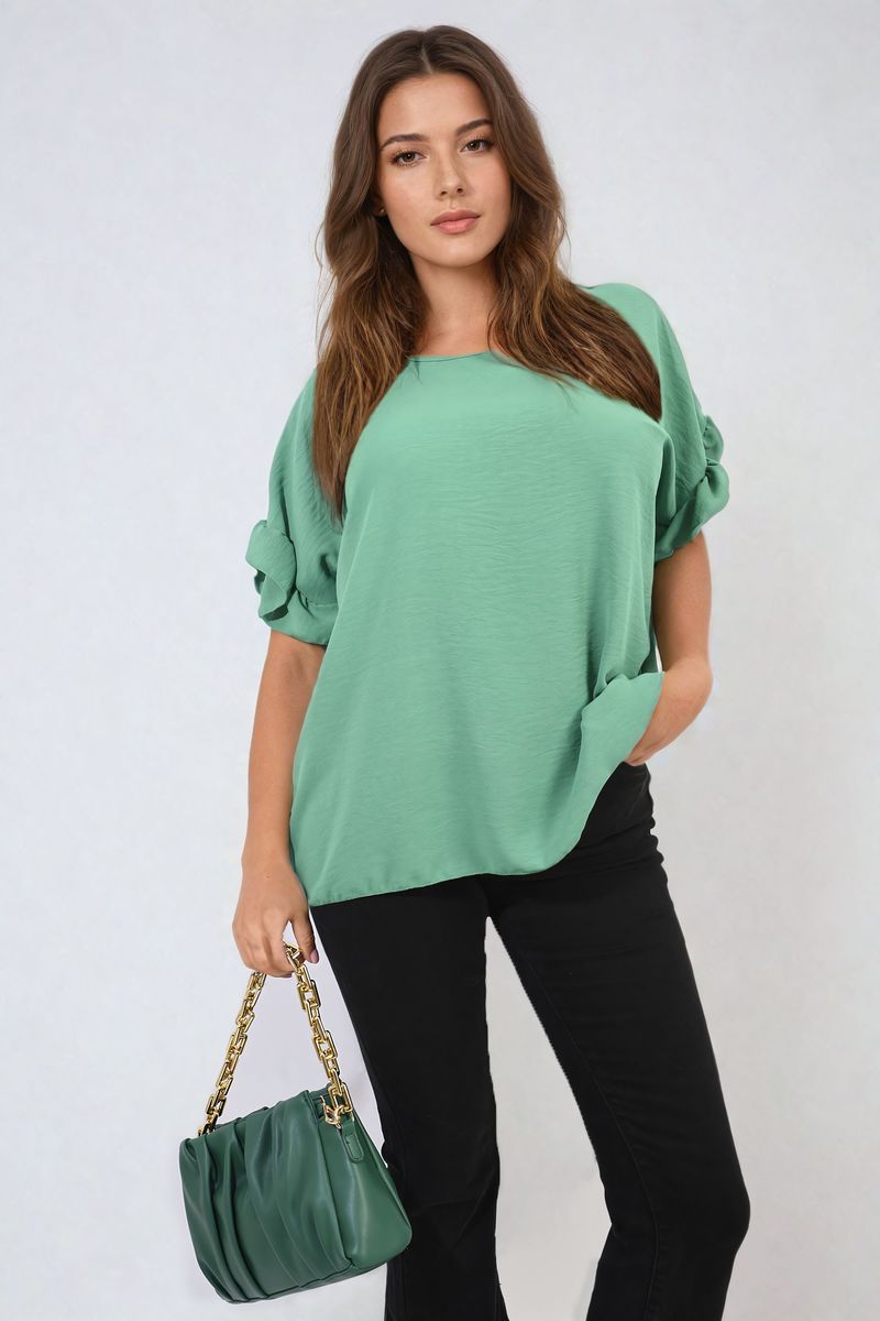 ALEXANDRA Frill Sleeve Top