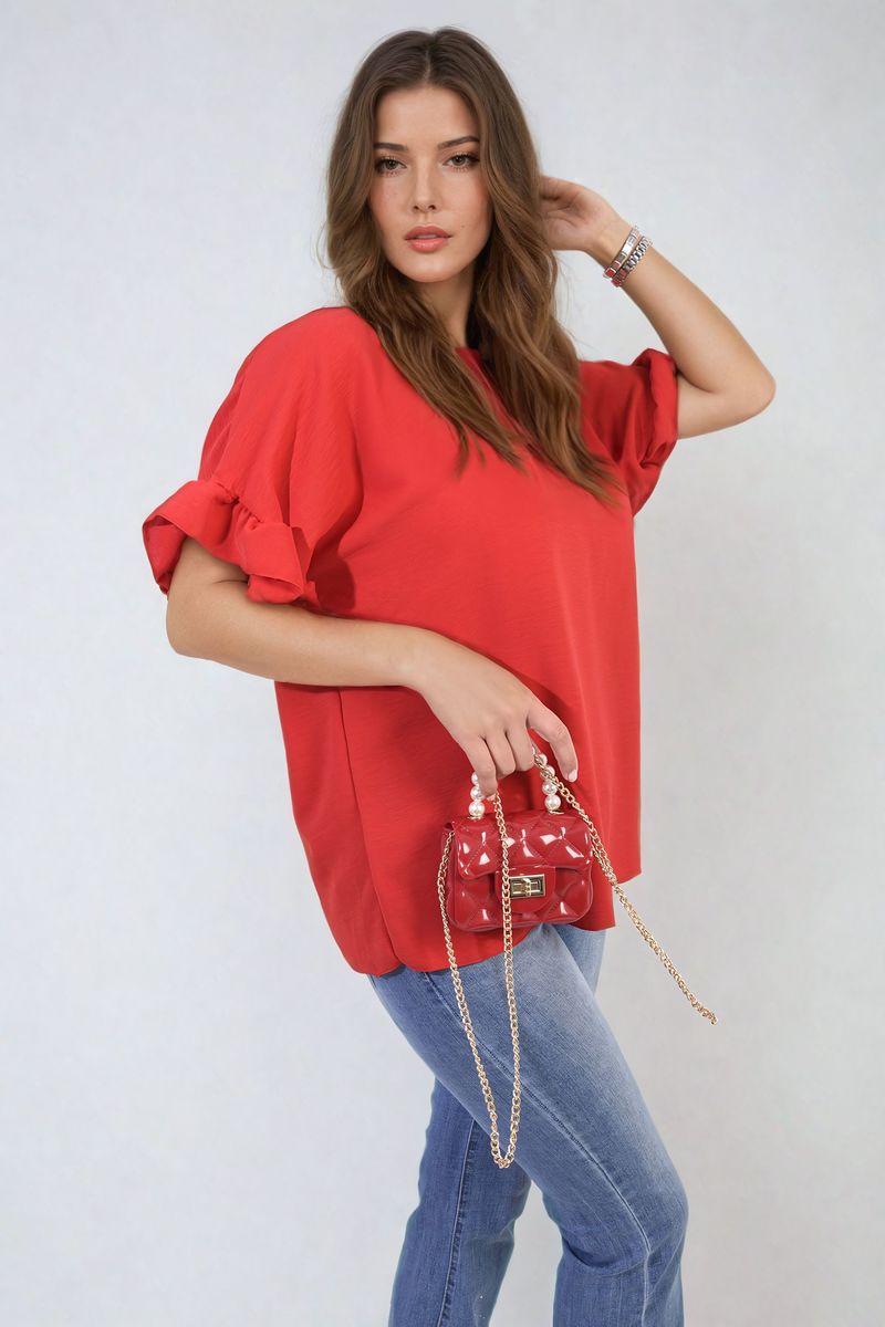 ALEXANDRA Frill Sleeve Top