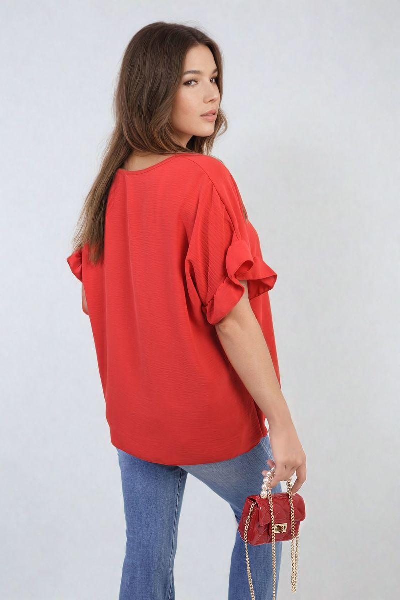 ALEXANDRA Frill Sleeve Top