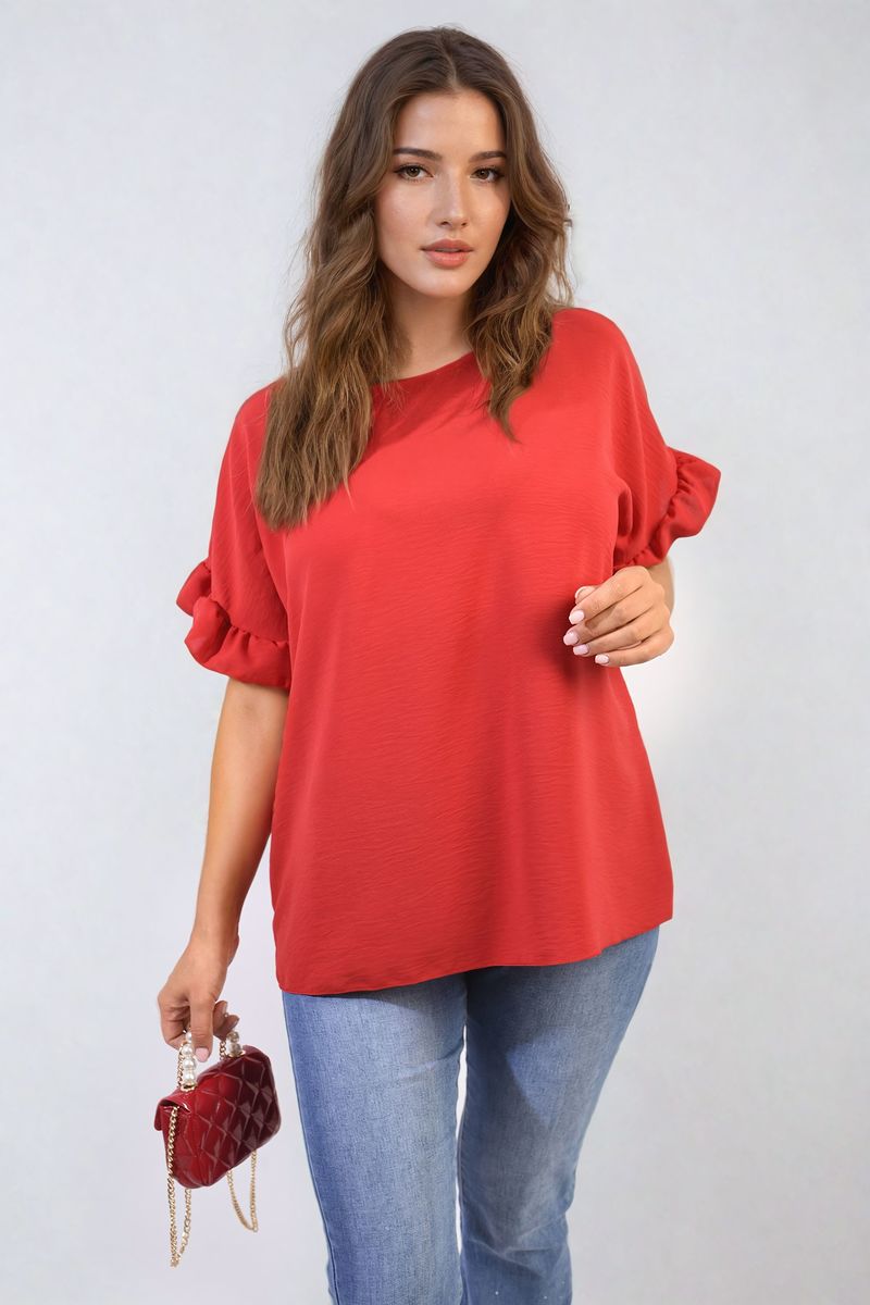 ALEXANDRA Frill Sleeve Top