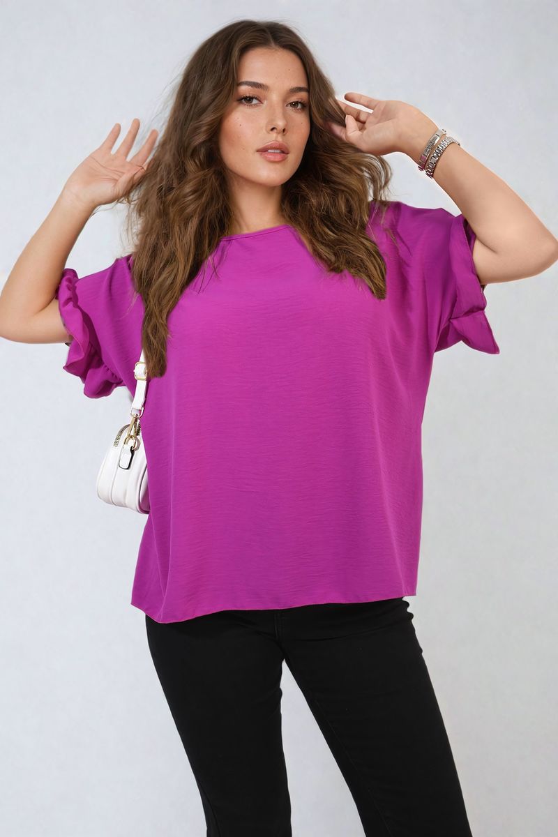 ALEXANDRA Frill Sleeve Top