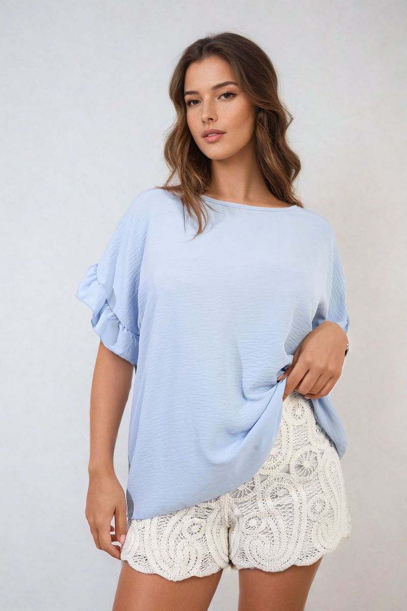 ALEXANDRA Frill Sleeve Top