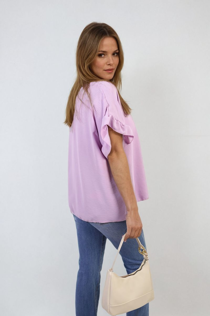 ALEXANDRA Frill Sleeve Top