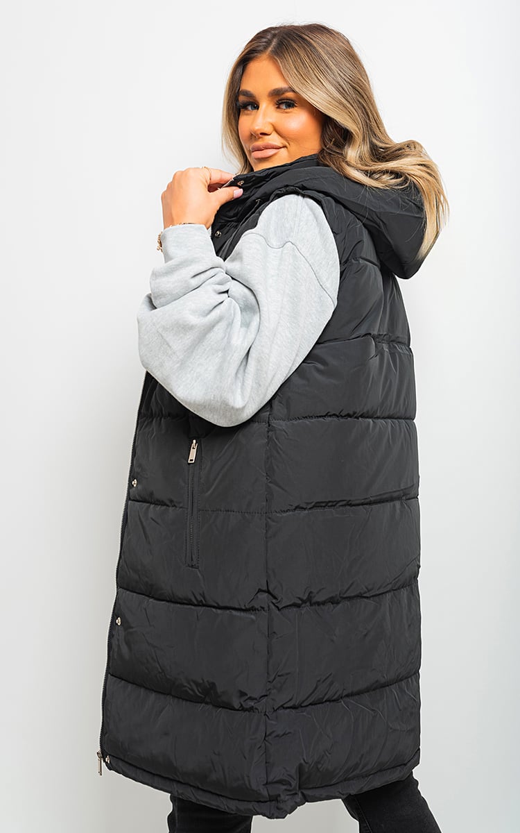 ALLISON Midi Longline Padded Puffer Sleeveless Gilet