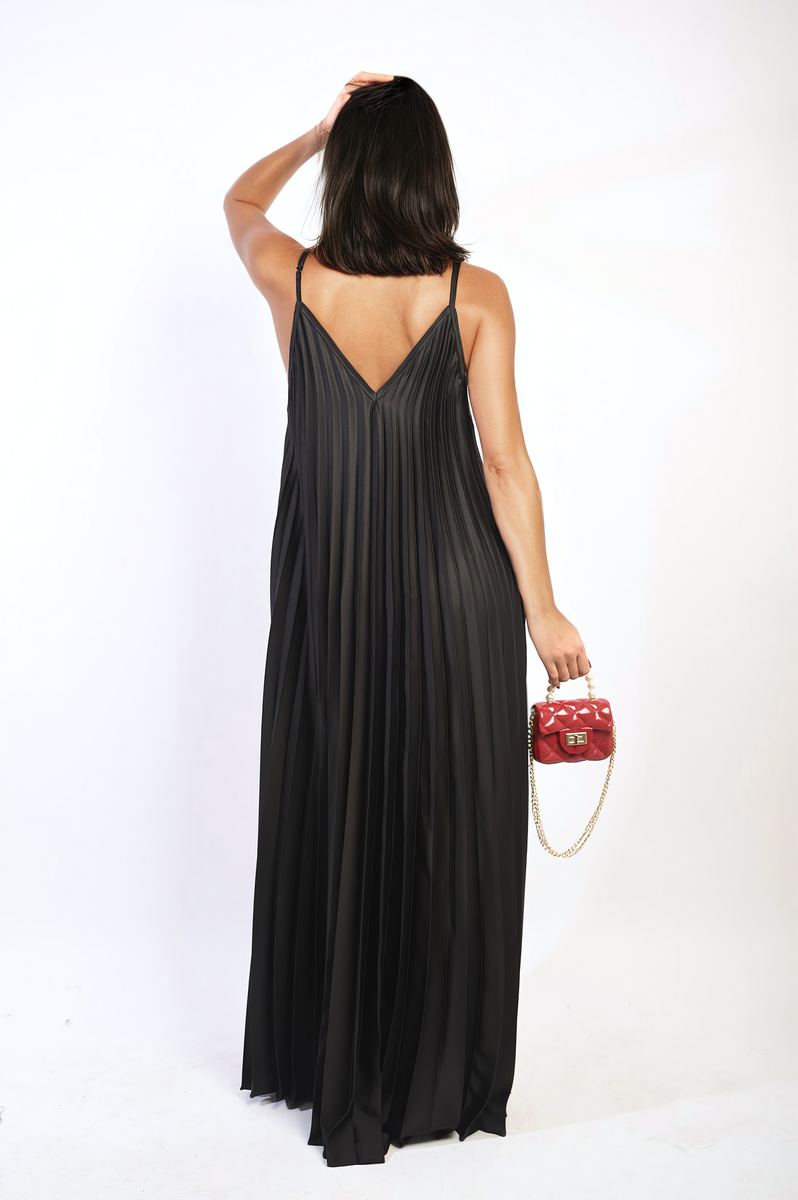 ARIANA Pleated Strappy Maxi Dress