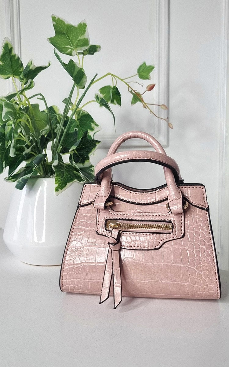 ASHLEY Croc Print Handbag