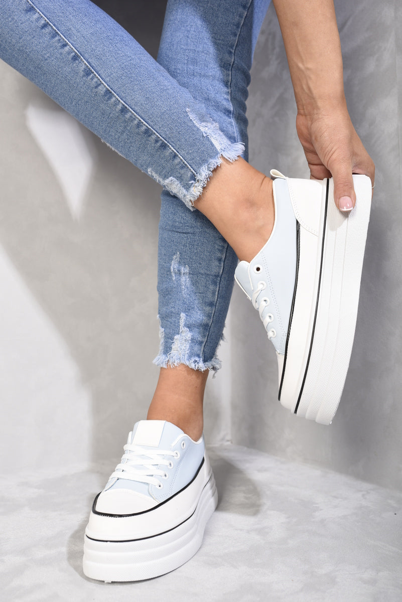 BREANNA Platform Wedge Lace Up Trainers