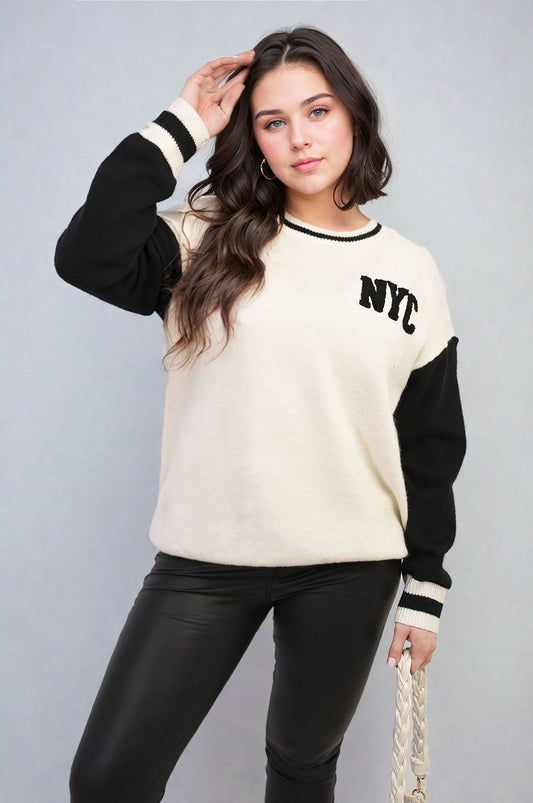 CAMILA Brooklyn NYC Print Long Sleeve Knitted Jumper