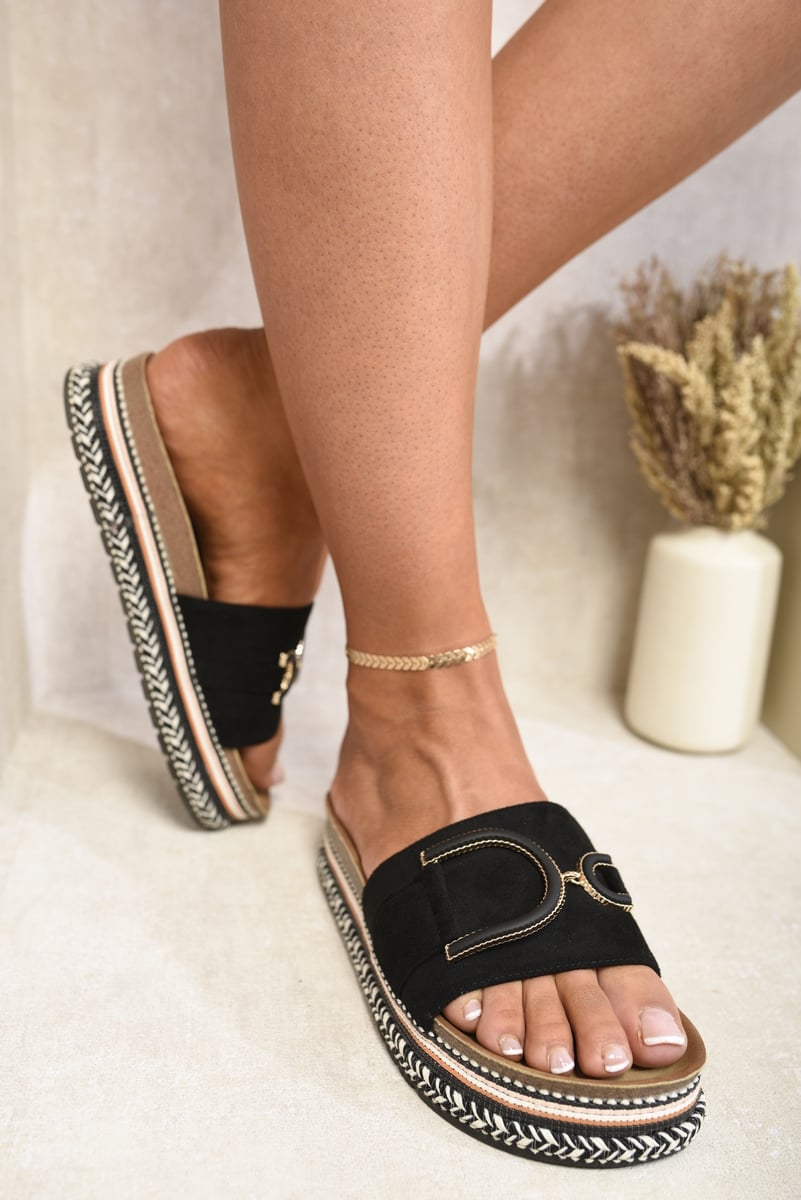 CAMILLE Decorated Platform Sandals