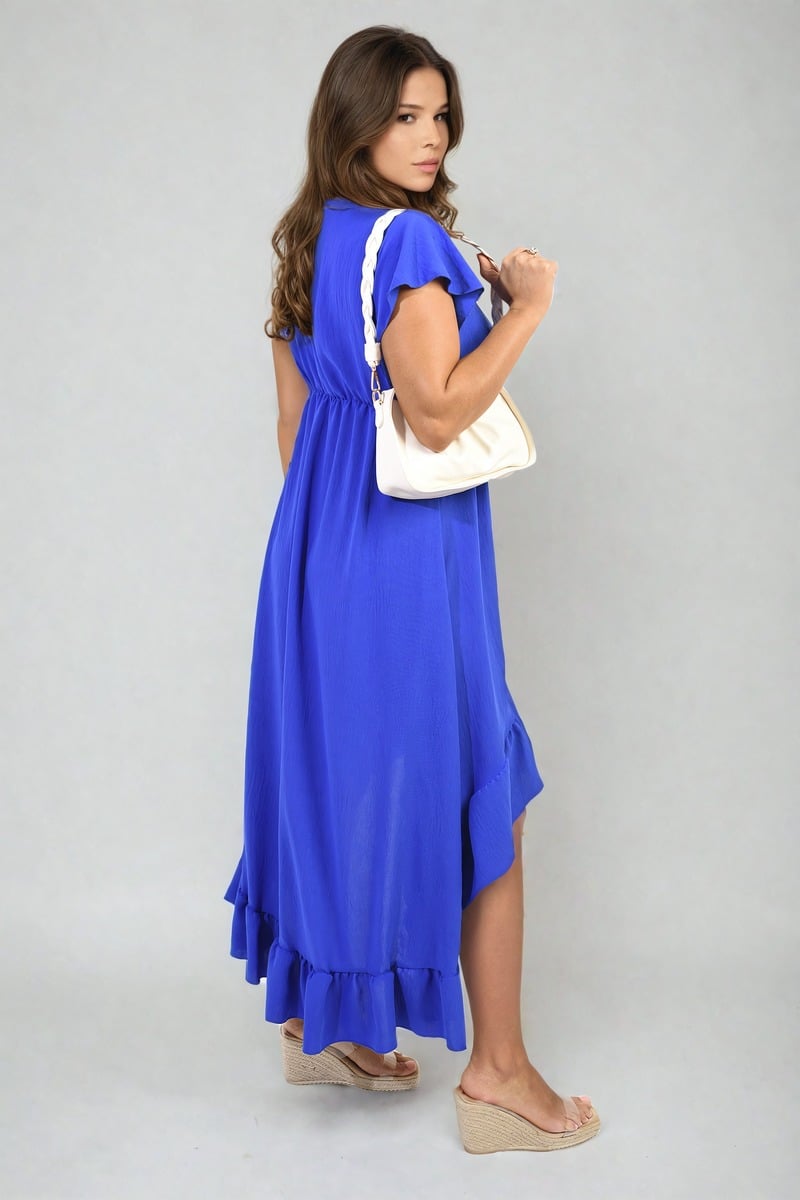 CATALINA High Low Ruffle Hem Maxi Dress