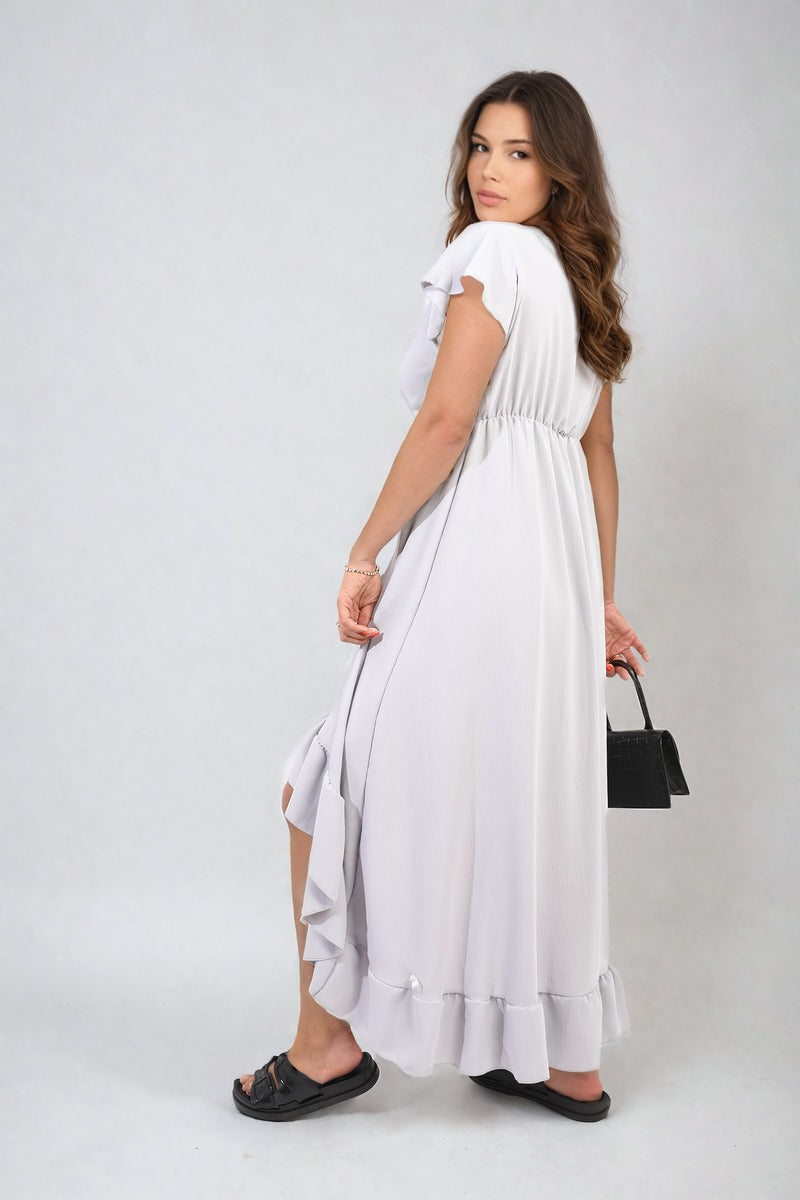 CATALINA High Low Ruffle Hem Maxi Dress