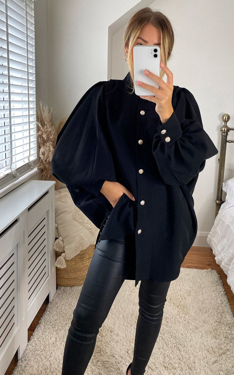 CALINA Oversized High Neck Shirt