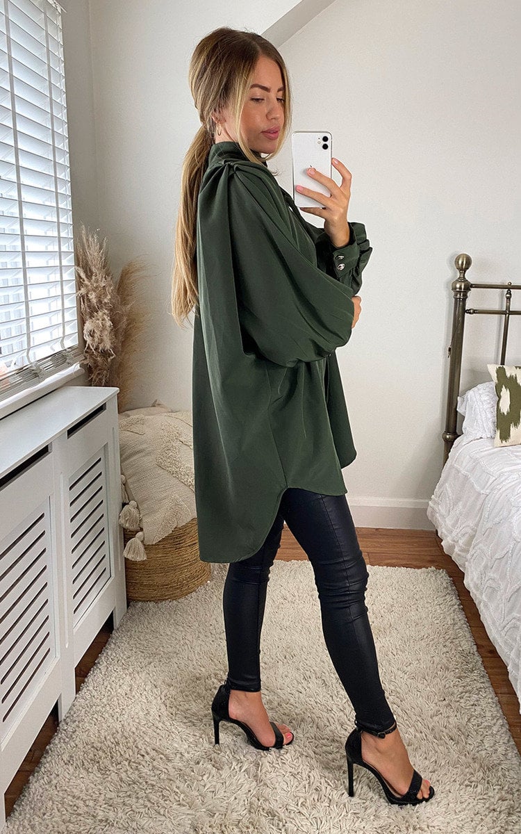 CALINA Oversized High Neck Shirt