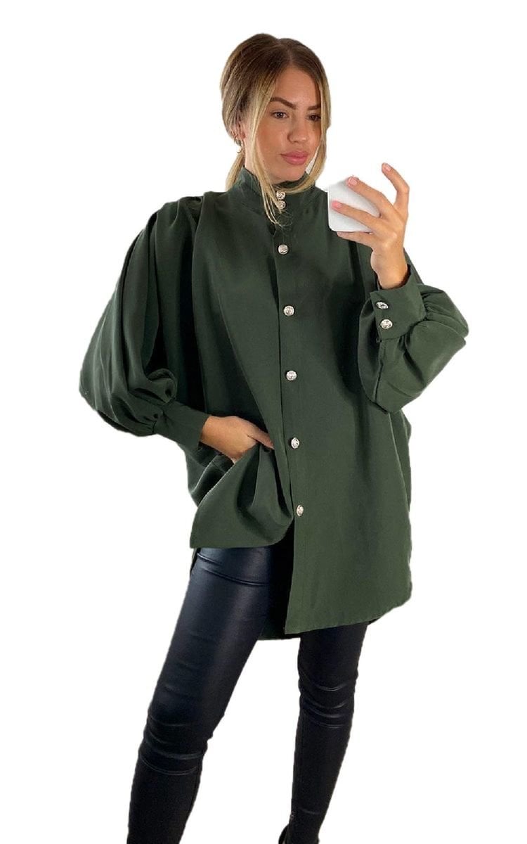 CALINA Oversized High Neck Shirt