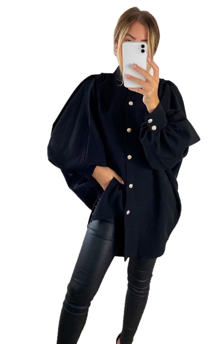 CALINA Oversized High Neck Shirt