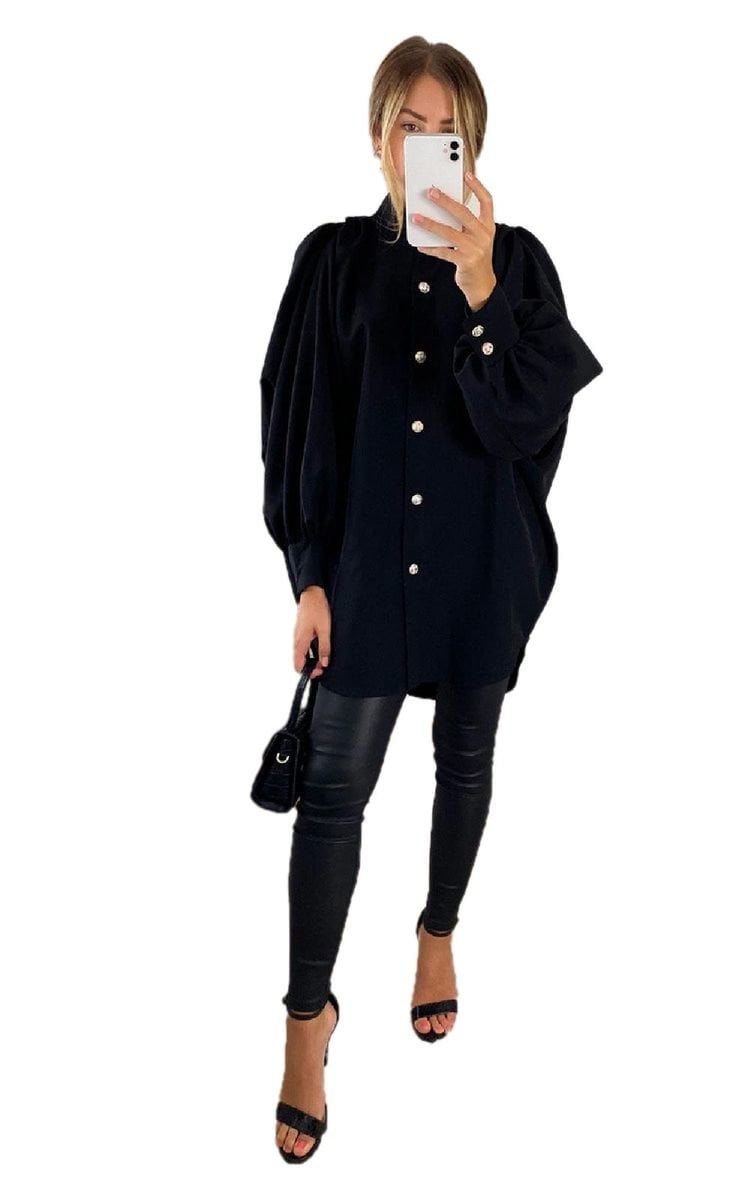 CALINA Oversized High Neck Shirt