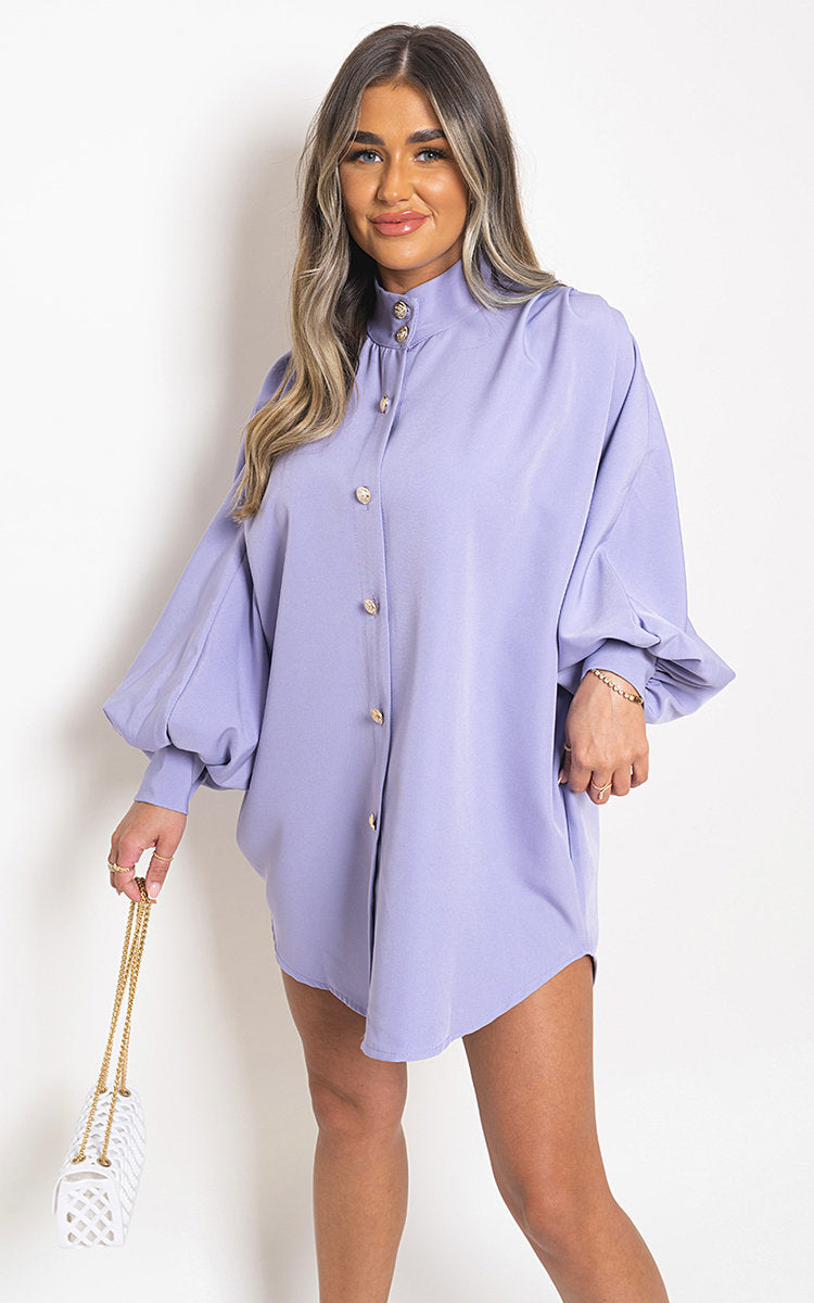 CALINA Oversized High Neck Shirt