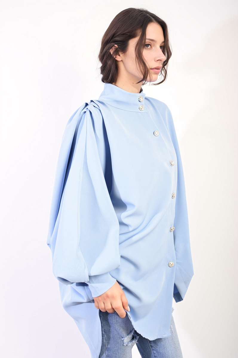 CALINA Oversized High Neck Shirt