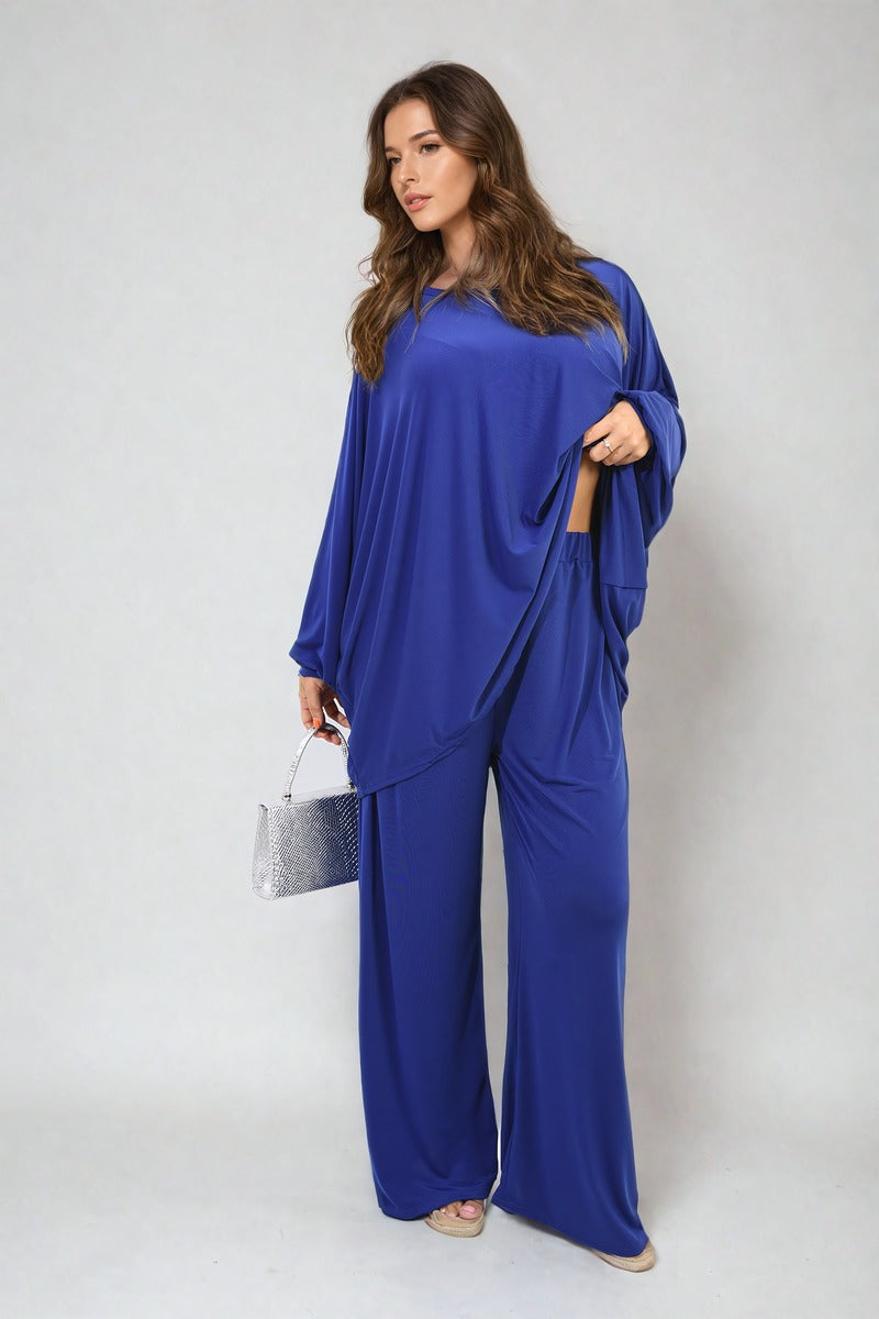 DANIELA Oversized Long Sleeve Top and Wide Leg Co-ord Set