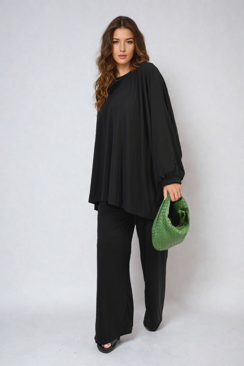 DANIELA Oversized Long Sleeve Top and Wide Leg Co-ord Set