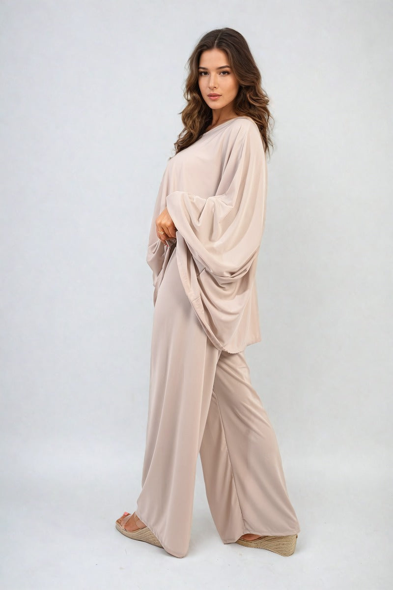 DANIELA Oversized Long Sleeve Top and Wide Leg Co-ord Set