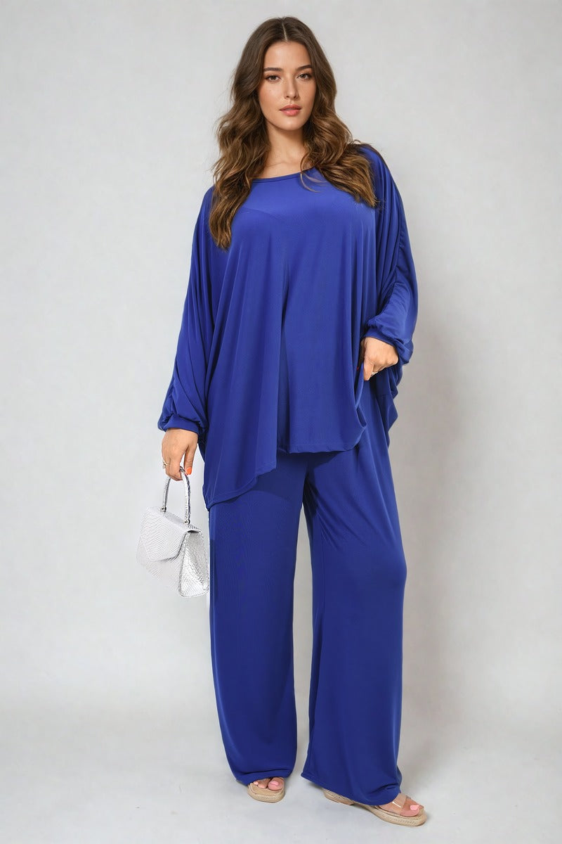 DANIELA Oversized Long Sleeve Top and Wide Leg Co-ord Set