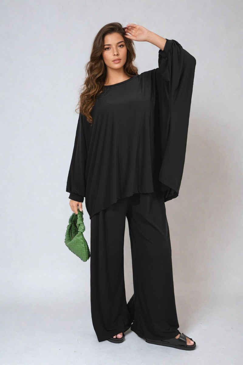 DANIELA Oversized Long Sleeve Top and Wide Leg Co-ord Set