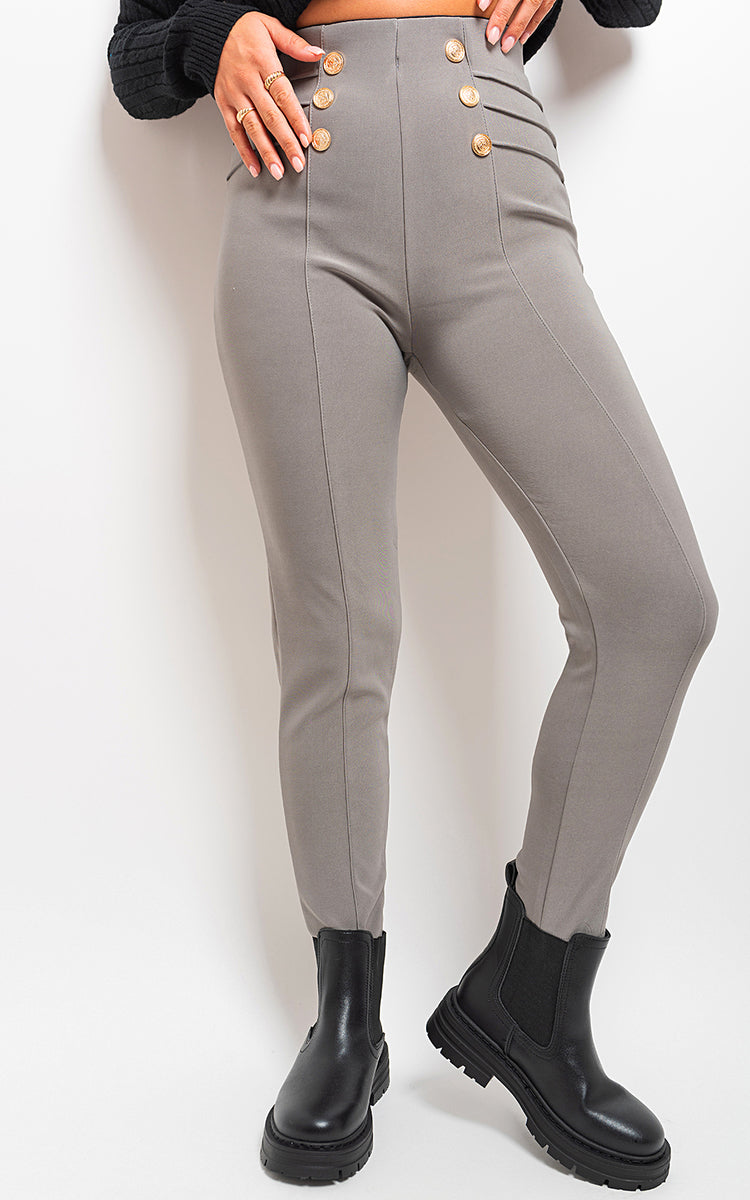 DIANA High Waisted Button Front Leggings