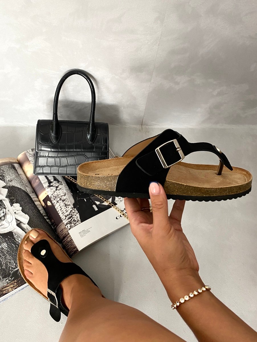 DAYANA T-strap Slip On Flat Thong Sandals