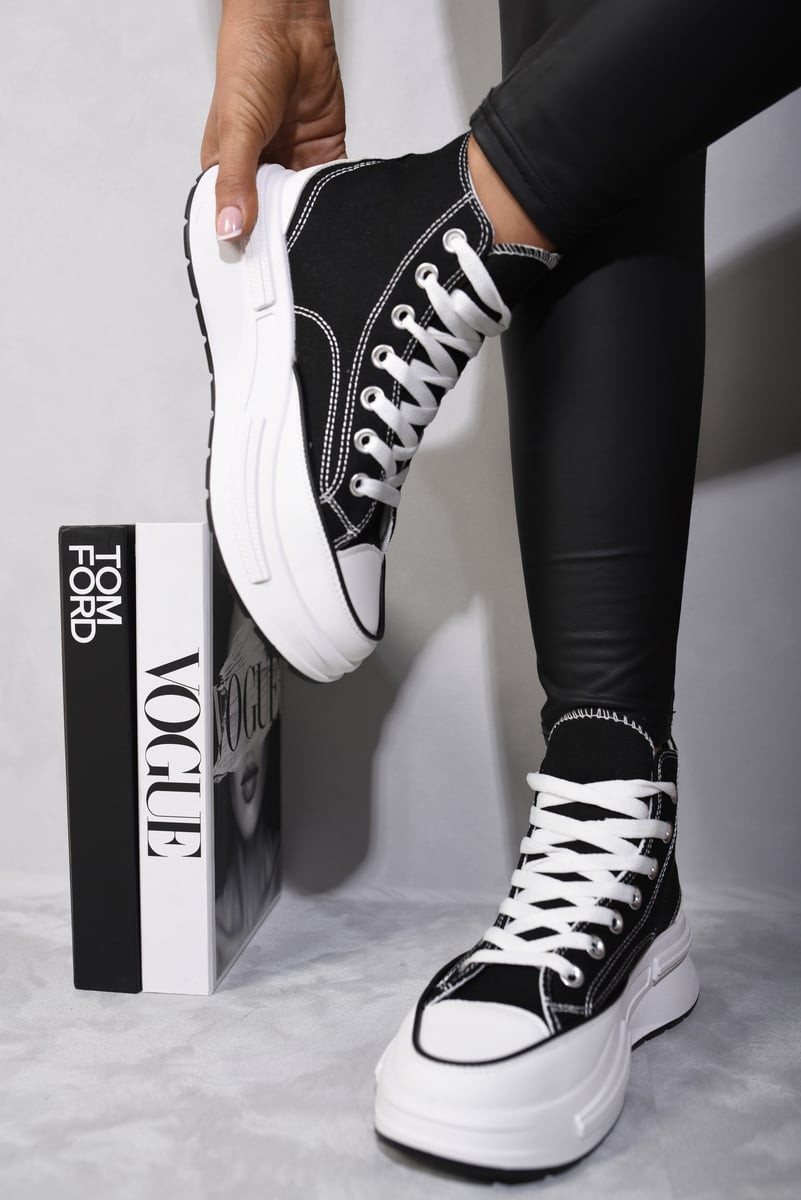 DENISE High Top Platform Lace Up Chunky Trainers