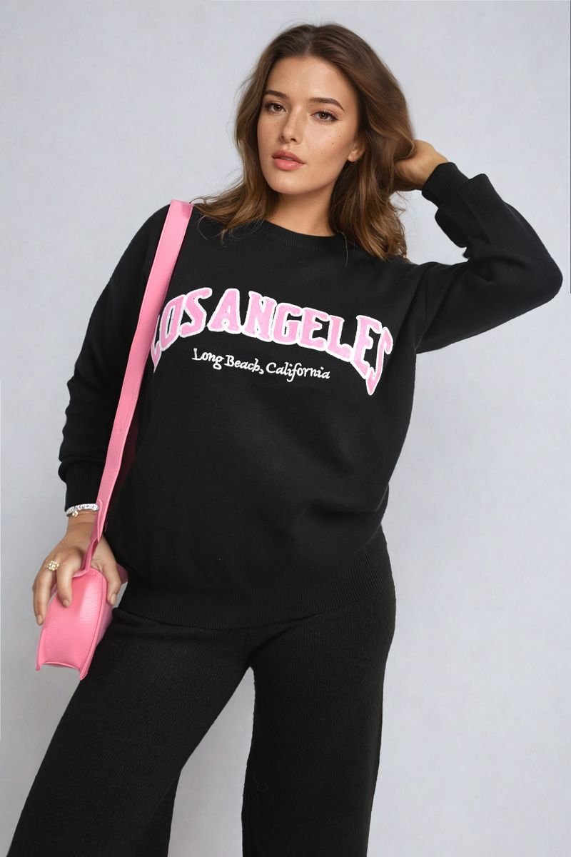 DOROTHY Los Angeles Graphic Long Sleeve Knitted Jumper