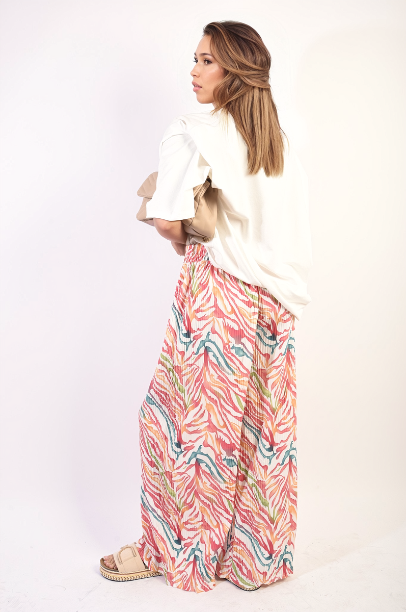 ELAINE Pleated Wide Leg and Elastic Waist Trousers