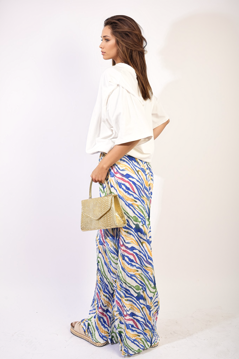 ELAINE Pleated Wide Leg and Elastic Waist Trousers