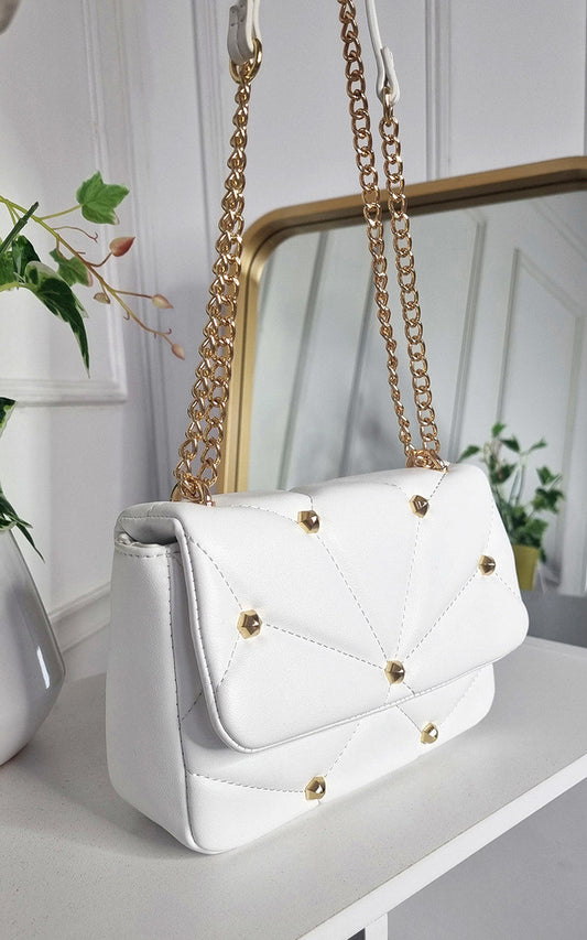 ELIZA Studded with Chain Detail Handbag