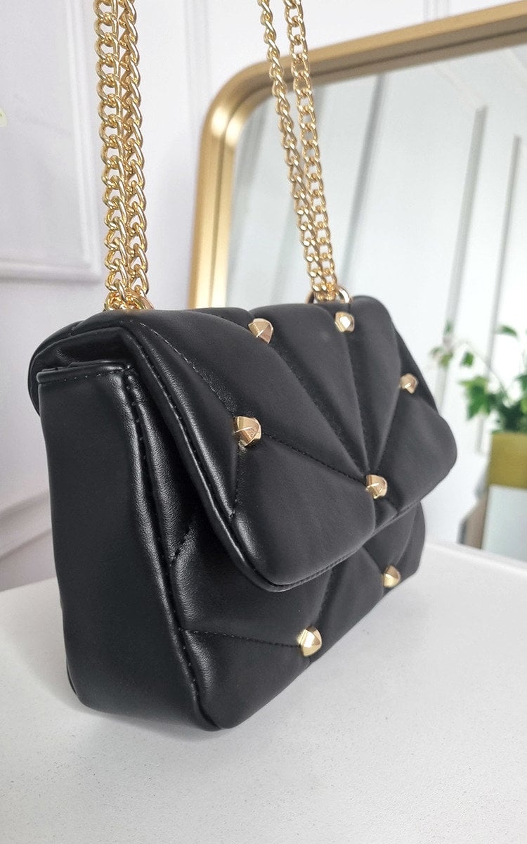 ELIZA Studded with Chain Detail Handbag